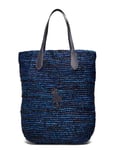 Big Pony Raffia Large Tote Bags Totes Blue Polo Ralph Lauren