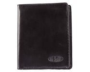 Big Skinny Men's Hipster Leather Bi-Fold Slim Wallet, Holds Up to 40 Cards, Black