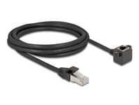 Delock Nettverksforlengelseskabel Rj45-Plugg Til Rj45-Kontakt 90° Vinklet Cat.6 F/Utp 2 M Svart