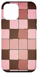 Coque pour iPhone 12 mini Rose Pop Art Carreaux Marron Design Classique