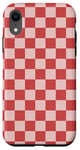 iPhone XR Checkered Coral Red Checkerboard Case