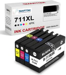 711 711XL Cartouches d'encre Compatible pour HP 711 711XL pour HP Designjet T120 24/T120 610/T520 24/T520 36/T520 610/T520 914(Q588)