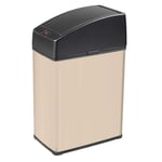 Sensor Touchless Hands-free Motion Waste Bin 3L with Infrared Technology Automatic Touchless Opening and Closing for Hygienic Waste Disposal Kitchen or Bathroom Rectangular Cream