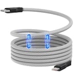 Magtame Magnetic USB C to Lightning Cable 30W, 1.5M Coiled iPhone Charger Cable Fast Charging for Car, Braided Type C iPhone Cord, MFi Certified for iPhone 14 13 12 11 Pro Max Xr Xs, Carplay