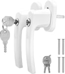 2 PCS poignée de fenetre à clé en Aluminium,poignee de fenêtre verrouillable pour Sécurité Enfant,Poignée de Porte avec Vis,pour Toutes Les fenêtres et Portes de Balcon(Blanc)(Q141)