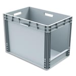 Viso Bac de rangement Gris en polypropylène - gerbable capacité 90L Dimensions : L60 x l42x H40 cm