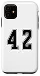 Coque pour iPhone 11 Noir Numéro 42 Équipe Junior Sports Uniforme Numéroté