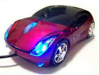 USB KART III Extreme Racing Rouge. Souris optique USB avec fil pour PC - en forme de voiture de courses