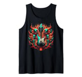 Rock N Roll Guitar Player Music Guitarist Skeleton Hand Tank Top