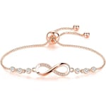 Oändlighetsarmband för kvinnor Roséguld Armband med Kubisk Zirkonia Kärleksarmband för Kvinnor Damgåvor Födelsedagspresenter till henne rose Gold