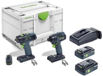 Pack de 2 outils 18V TID 18 HPC 4,0 I-Set T18 + 2 batteries 4Ah + chargeur + coffret SYSTAINER - FESTOOL - 577244