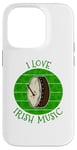 Coque pour iPhone 14 Pro Bodhran de la Saint-Patrick, musique irlandaise