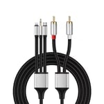 Câble RCA Jack 3 en 1, Câble Adaptateur Auxiliaire de RCA vers Light/USB Type C/3.5mm Compatible avec iPhone/Samsung Galaxy/Huawei/Tablet/PC pour Amplificateur HiFi/Home Cinéma/Enceinte,2m