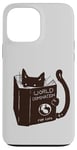 Coque pour iPhone 13 Pro Max World Domination pour chatons : Earth Ruler, lecture amusante sur un chat