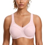 SYROKAN Femme Soutien-Gorge de Sport à Armature Grand Maintien Dos Nageur Rhodonite Rose 85F