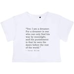 Dreams Quote By Oscar Wilde Adult's Cotton Crop Top (Small) (CO00014574)