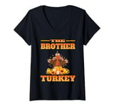 Womens THE DAD BROTHER FUNNY THANKSGIVING HUMOR MATCHING FAMILY V-Neck T-Shirt