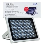 PNI Réflecteur avec LED infrarouge IR30 pour caméras et systèmes de vidéosurveillance, 30 LED infrarouges, distance 80m, IP66