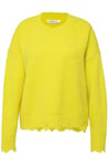 Studio Untold Femme Grandes Tailles Pull Oversize à Manches Longues en Maille Fluo, Bords Destroy Jaune Fluo 50+ 823319407-50+