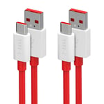 Câble USB C OnePlus SUPERVOOC Charge 1.8M/6FT [Lot de 2] Câble USB Type C Charge Rapide pour OnePlus Nord CE 2/Nord 2T/10 Pro/8 Pro/8/7T Pro/7 Pro/6T/6/5T/5,SUPERVOOC Charge pour OPPO Reno10