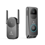 ANNKE Video Doorbell with 190° ultra-wide Angle View, Wireless Video Doorbell Security Camera with 3MP HD Video, 2-way Audio, PIR Human Detection, Battery-powered, Night Vision, Support Alexa