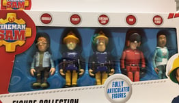 Fireman Sam Articulated Figures Norman Penny Sam Tom Nurse Flood Pack of 5 NEW