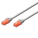 Ewent Câble de réseau Patch Cat 6 U/UTP, aWG 24/7, 2 connecteurs RJ45 Gris Gris 0,5 MT