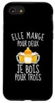 Coque pour iPhone SE (2020) / 7 / 8 Elle mange pour deux je bois pour trois