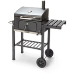 Caesaroo - Barbecue au charbon de bois 104,5x62,5x98,5 cm en acier noir mat avec four - Amantea