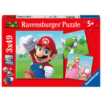 Super Mario Puslespill 3x49 brikker Ravensburger