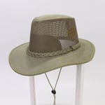 Kesämies Cowboy Hatut Casual Style Mokkanahka Hengittävä Mesh Merkinnät Koriste Isoreunainen Auringonvarjo Ulkoilu Matkailu Viileät lippalakit