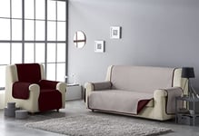 Estoralis AVA Housse de canapé Design Moderne Tissu matelassé Rouge/Beige pour Fauteuil ou Relaxation 1 place Dimensions du Tissu 55 x 210 cm (Largeur x Hauteur) Protecteur pour Tout Type de canapé