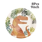 1setti dinosauruksen valokuvabanneri ilmapallo Happy Birthday Cake Topper 12-9 tuuman lautaset