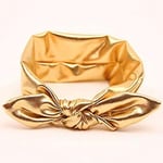 New Fashion Barn Metallic Dirty Big Bow Baby Girls Elasticity Pannband (1st, guld) - Perfet