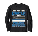 My Uncle Is A Police Officer Policeman Blue US Flag Long Sleeve T-Shirt