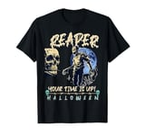 Reaper Your Time Is Up Halloween Skull Zombie Halloween T-Shirt