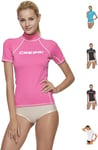 Cressi Sub S.p.A. Rash Guard Lady Rash Guard Haute de combinaison en tissu très élastique spéciale, Manches Longues et Courtes, Protection Solaire UV (UPF) 50+ Rose L/4 (42)