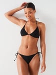 HUGO RED Pure Logo Trim Bikini Top - Black, Black, Size Xs, Women