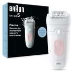 Braun Silk-épil 5, Epilator for Easy Hair Removal, Wet & Dry, Lasting Smooth Skin, 5-000, White/Flamingo