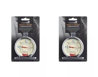 Kitchen craft Master Class 2 X Fridge & Freezer Thermometer