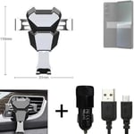 Car holder air vent mount for Sony Xperia 1 V + CHARGER Smartphone