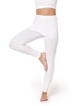 Bellivalini Pantalon Long avec Jupe Courte pour Femmes Sport Yoga Jogging Pilates pour l'été Legging Flare Jupette BLV50-275 (Blanc, M)