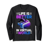 Virtual Reality Athlete Funny VR Gamer Console Headset Long Sleeve T-Shirt