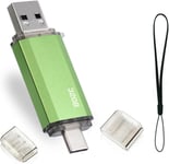 Clé Usb 32 Go 2 En 1 Usb C Flash Drive 32 Go Otg Type C Usb 2.0 Type C Memory Stick 32 Gb Pour Otg Android Appareils Télévision(Vert)