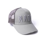 Milliner Sleet Grey Distressed Cotton Trucker Made 3D Embroidered