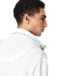 Armani Exchange Men's Lightweight Zip-up Hooded Windbreaker Jacket, White, X-Small