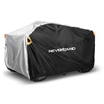 NEVERLAND Bache Quad Imperméable Housse Quad Exterieur Housse pour Quad Bâche pour Quad Double Face Disponible avec Bandes Réfléchissantes Imperméable Coupe-Vent Anti-UV Noir Argent 210 * 120 * 115cm