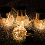 Hanging Solar Ball Lights, 4 Pack Upgrade Cracked Glass 4 Lights 