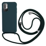 Keteen Chaîne de téléphone portable - Coque de protection pour Xiaomi Redmi Note 10 5G/Poco M3 Pro - Avec bande fine - En silicone - Avec cordon amovible - Résistant aux chocs - Pour Xiaomi Redmi Note