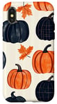 Coque pour iPhone X/XS Orange Minimaliste Tropical Marine Noir Plaid Halloween